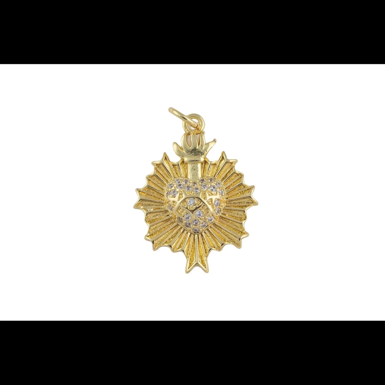 Flaming Sacred Heart Necklace in Garnet & Gold by Whispering Goddess