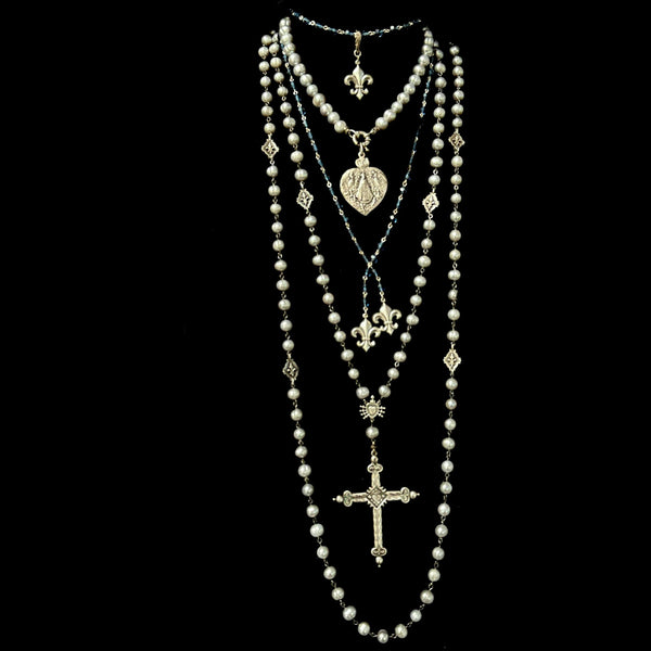 Pearl Rosaries - Pearl Rosary Beads - Rosarycard.net