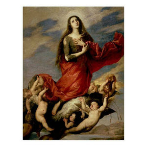Mary Magdalene la Sainte-Baum with Fleur de Lis in Golden Bead Chain by Whispering Goddess