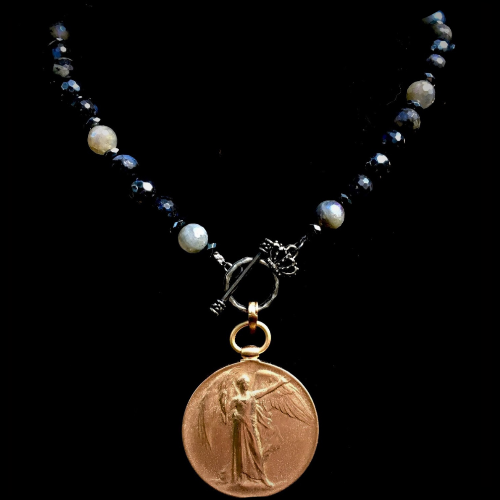 Victory Angel Necklace in Galaxy Mix by Whispering Goddess