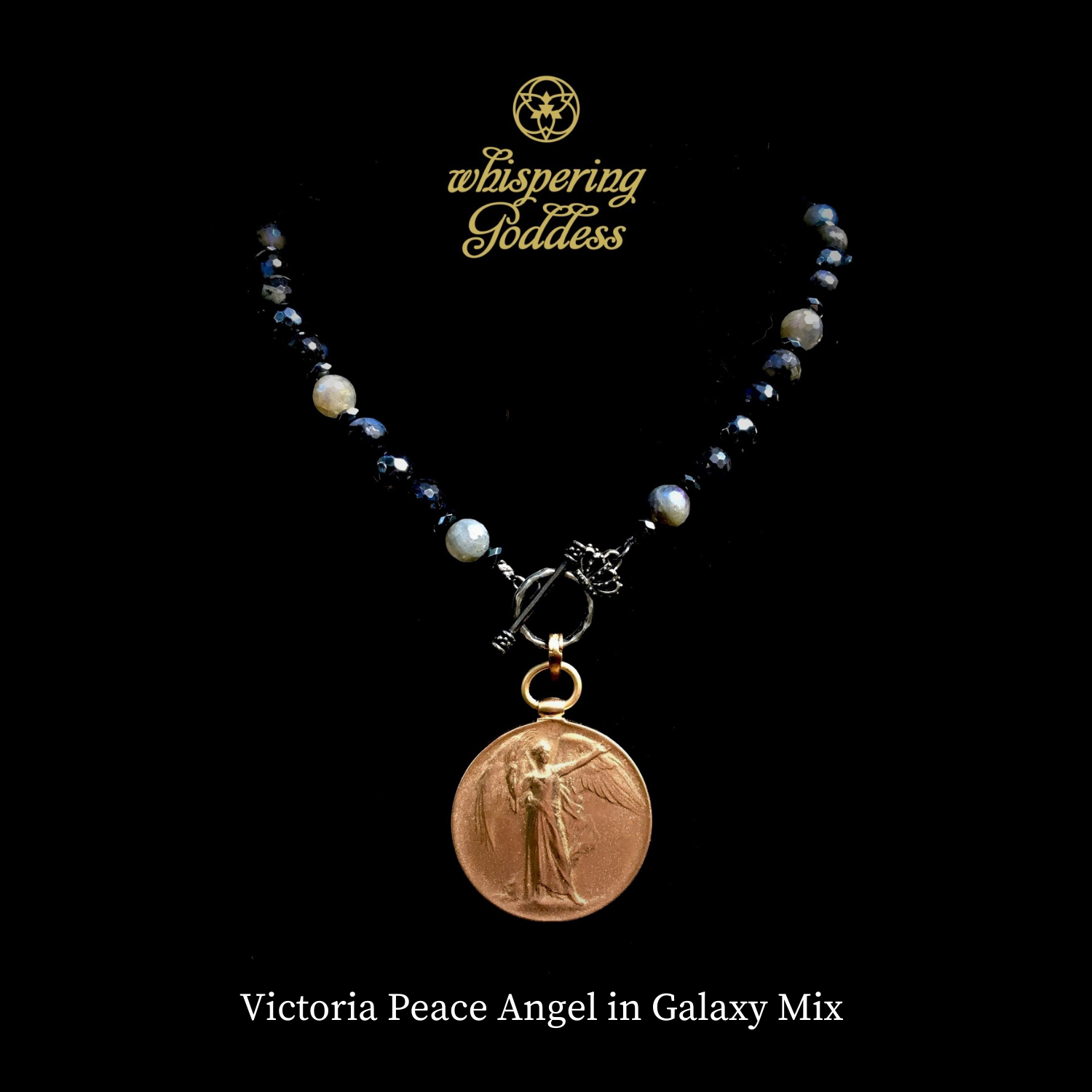 Victory Angel Necklace in Galaxy Mix by Whispering Goddess