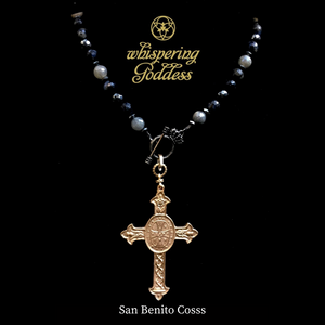San Benito Cross  Necklace in Galaxy Mix by Whispering Goddess
