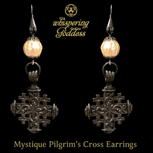 Mystique Pilgrim's Cross Pearl Earrings