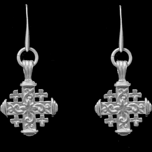 Pilgrim's Cross Earrings in Silver