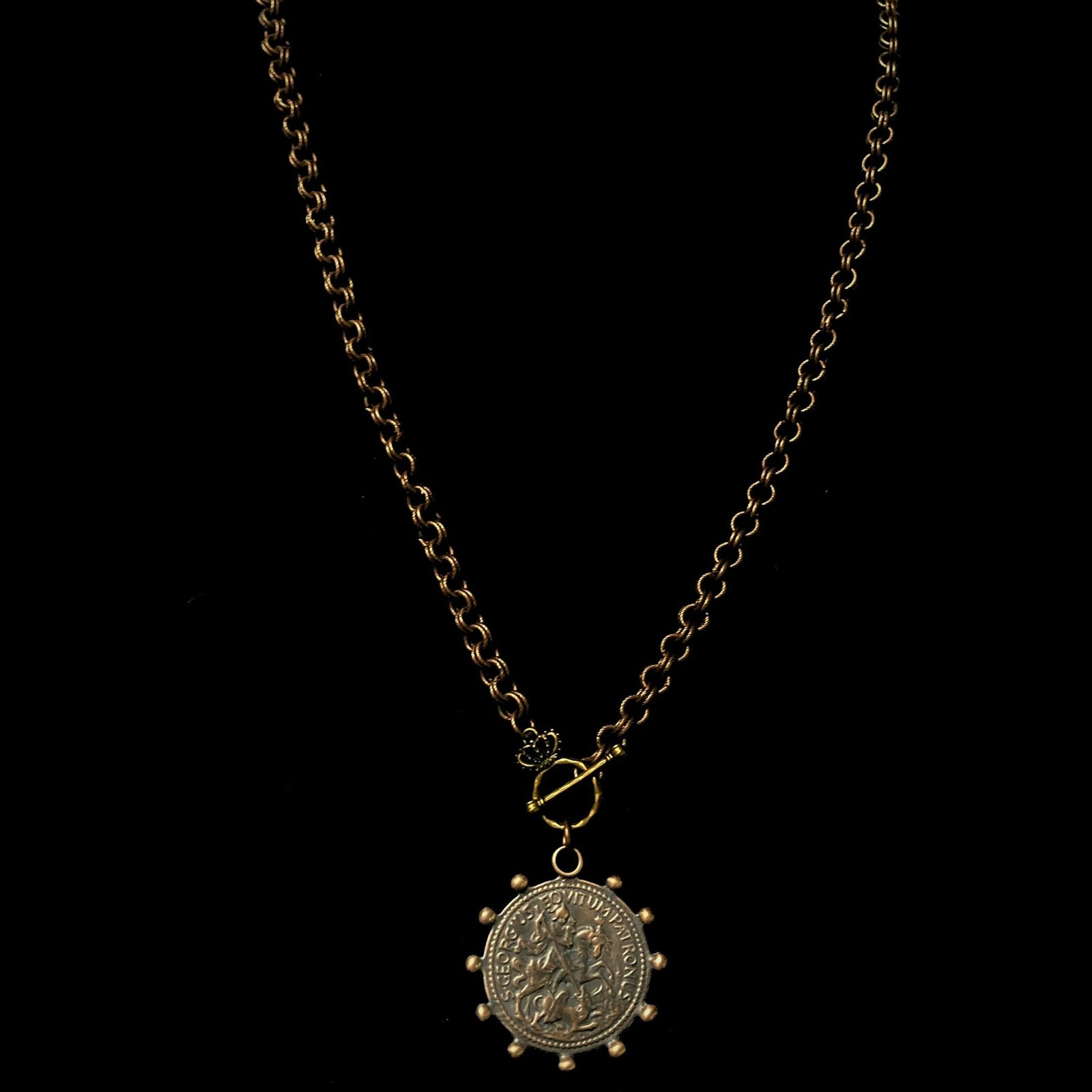 Saint George Cable Necklace  by Whispering Goddess - Bronze