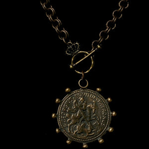Saint George Cable Necklace  by Whispering Goddess - Bronze