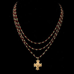 Sacré-Cœur Trinity Necklace in Garnet by Whispering Goddess