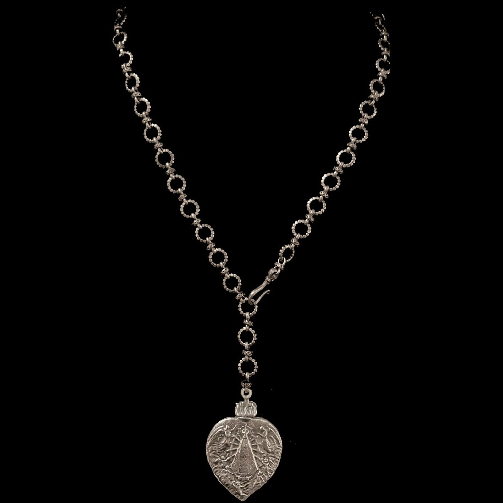 Our Lady of Lujan Eternity Link Chain Necklace - Silver