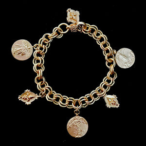 Saint Michael Lapis Enlightenment Bracelet by Whispering Goddess - Gold