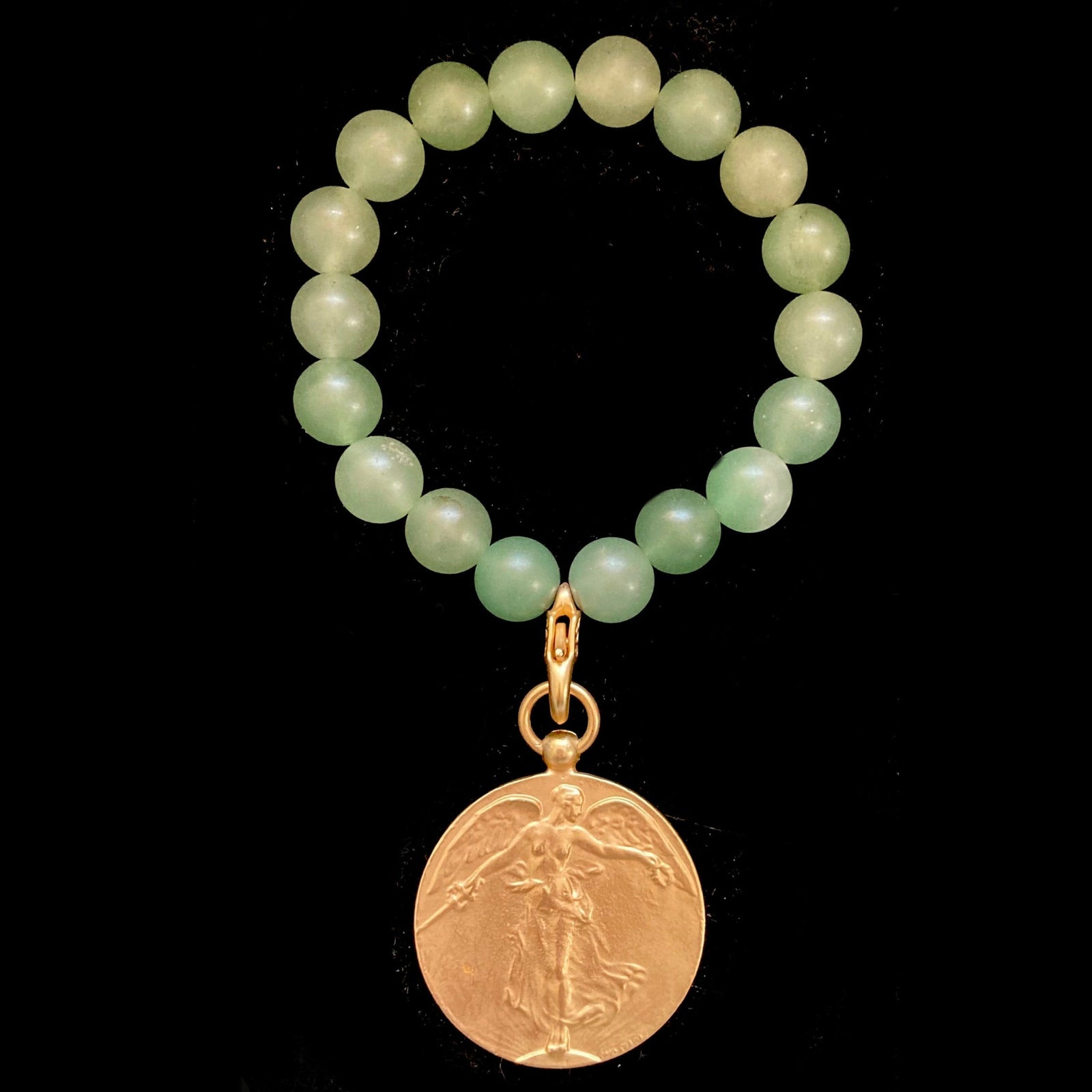 Triple Strand Peace Angel Enlightenment Bracelet in Aventurine