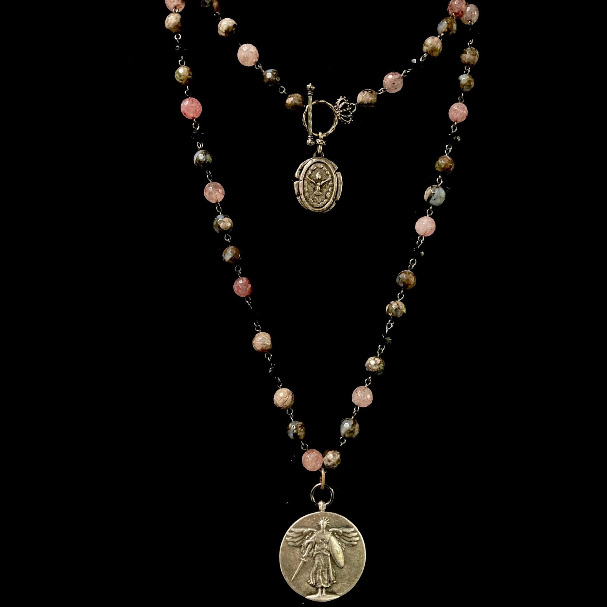 First Light Sterling Sliver St. Michael Medallion Necklace