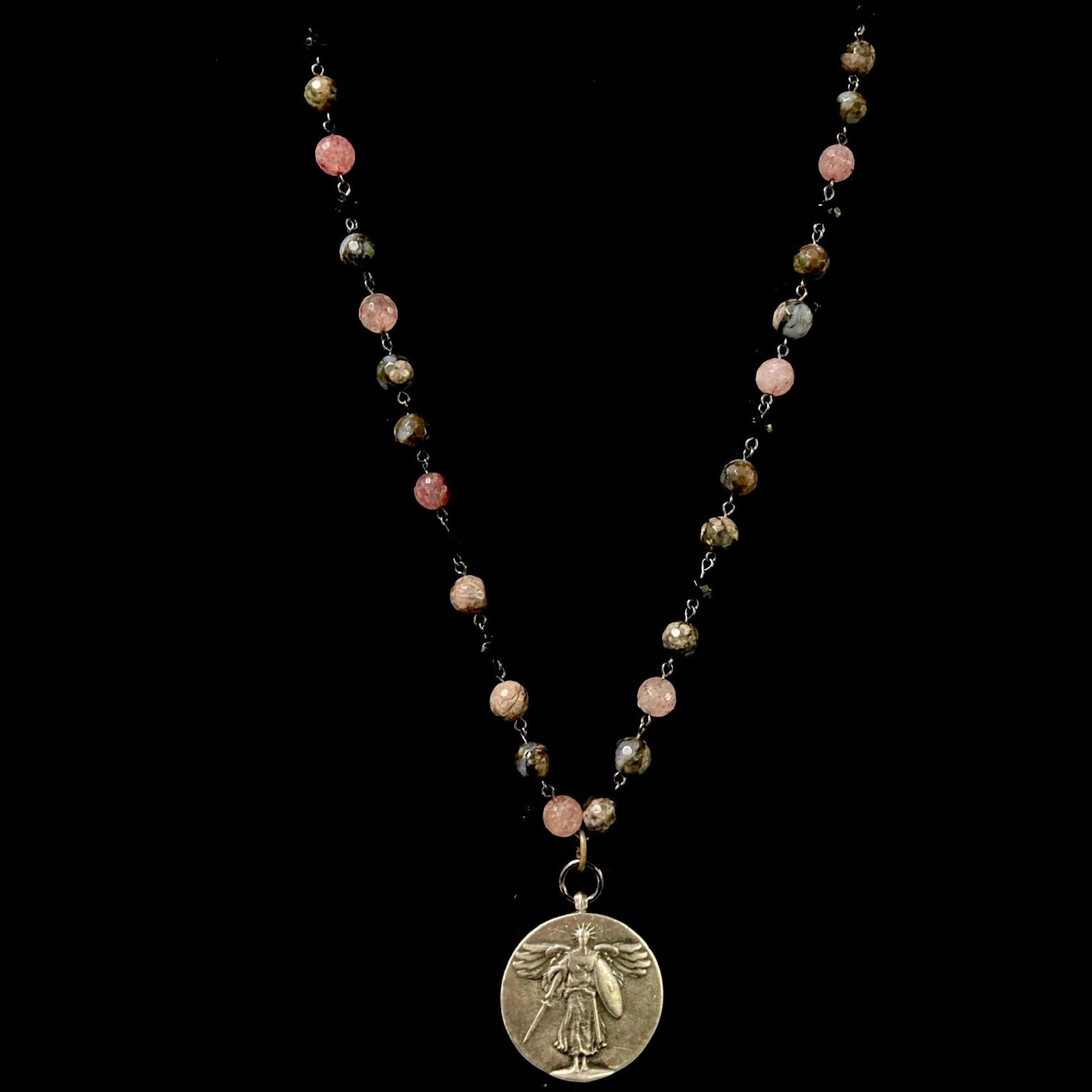 First Light Mix St. Michael Medallion Necklace - Silver