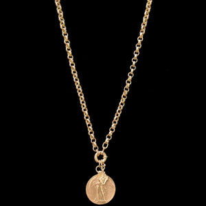 Saint Michael Medieval Cable Necklace - Gold