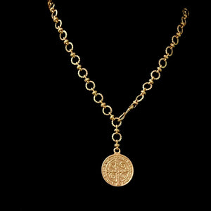 San Benito (Saint Benedict) Eternity Link Necklace Gold
