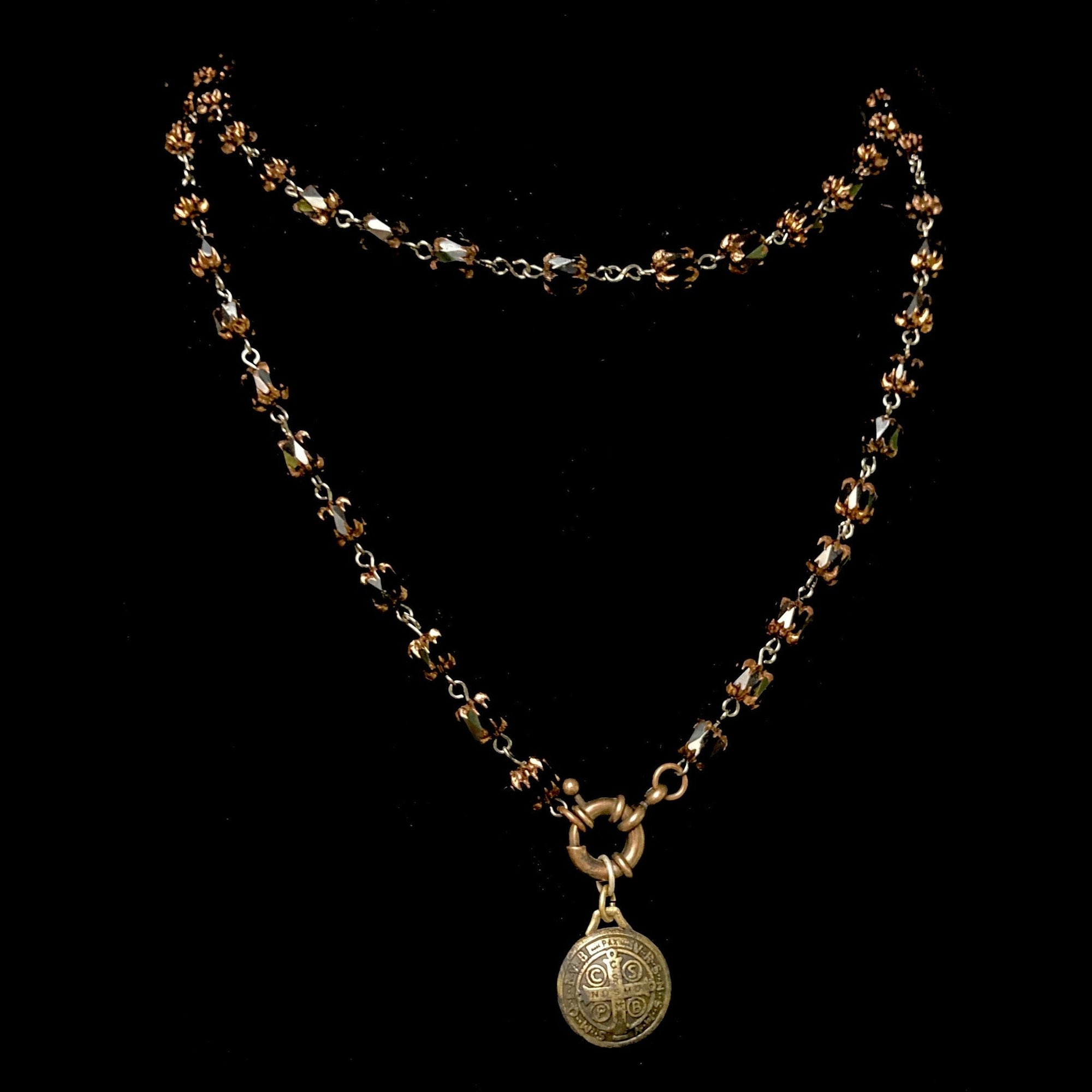 Montserrat Black Jet Cathedral Bead Wrap Necklace / Bracelet