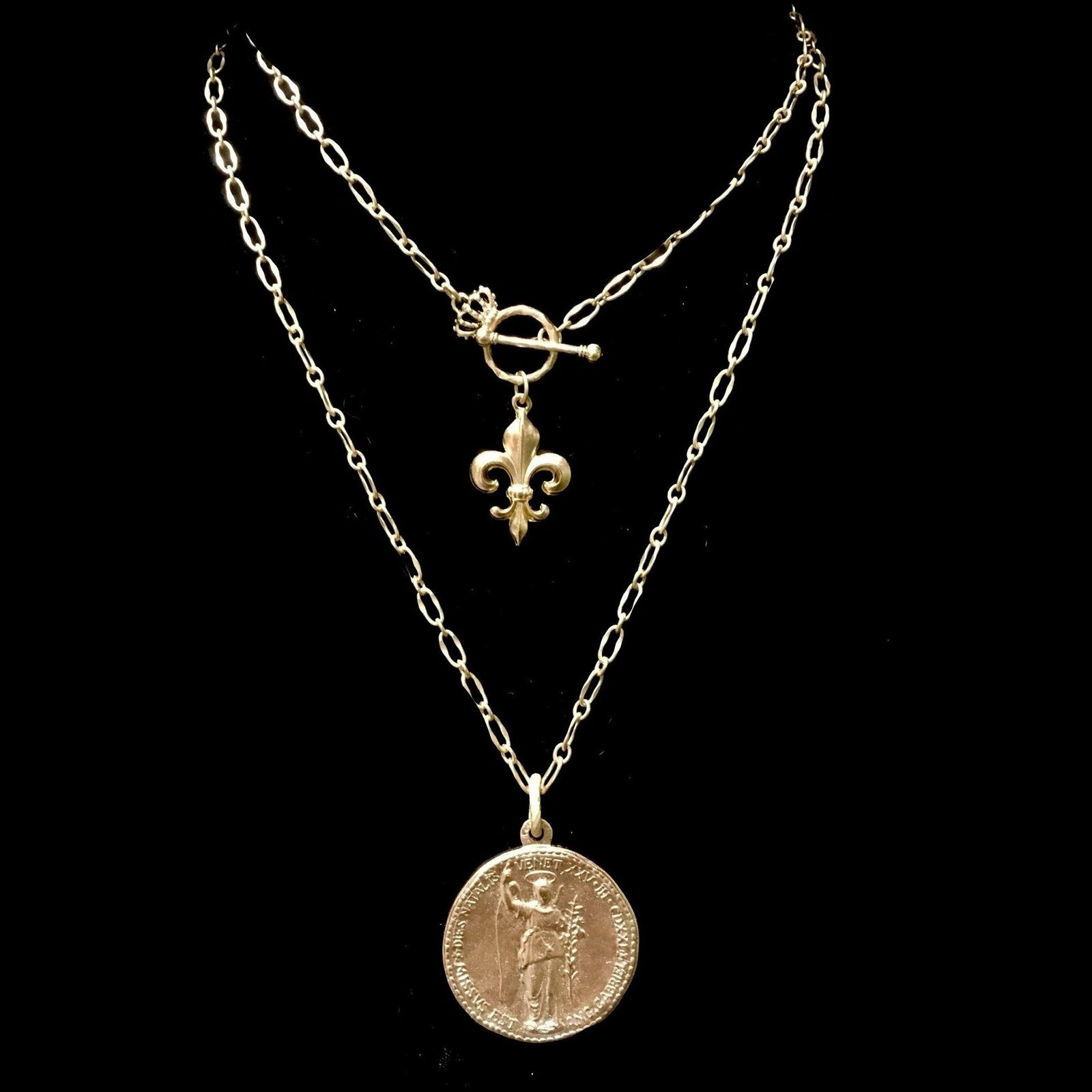 Archangel Gabriel & Theotokos Wisdom Chain Necklace by Whispering Goddess - Gold