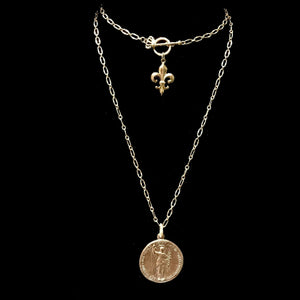 Archangel Gabriel & Theotokos Wisdom Chain Necklace by Whispering Goddess - Gold