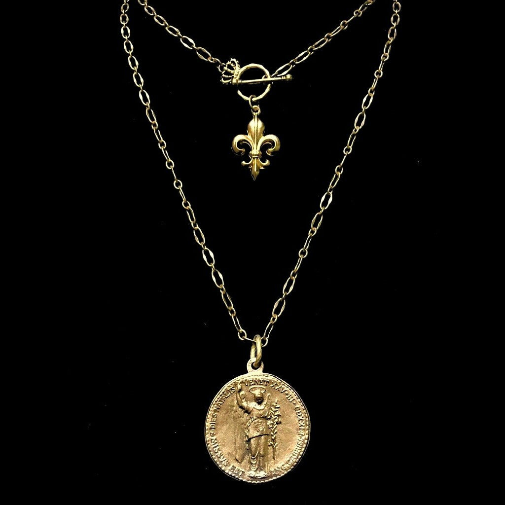 Archangel Gabriel & Theotokos Wisdom Chain Necklace by Whispering Goddess - Gold