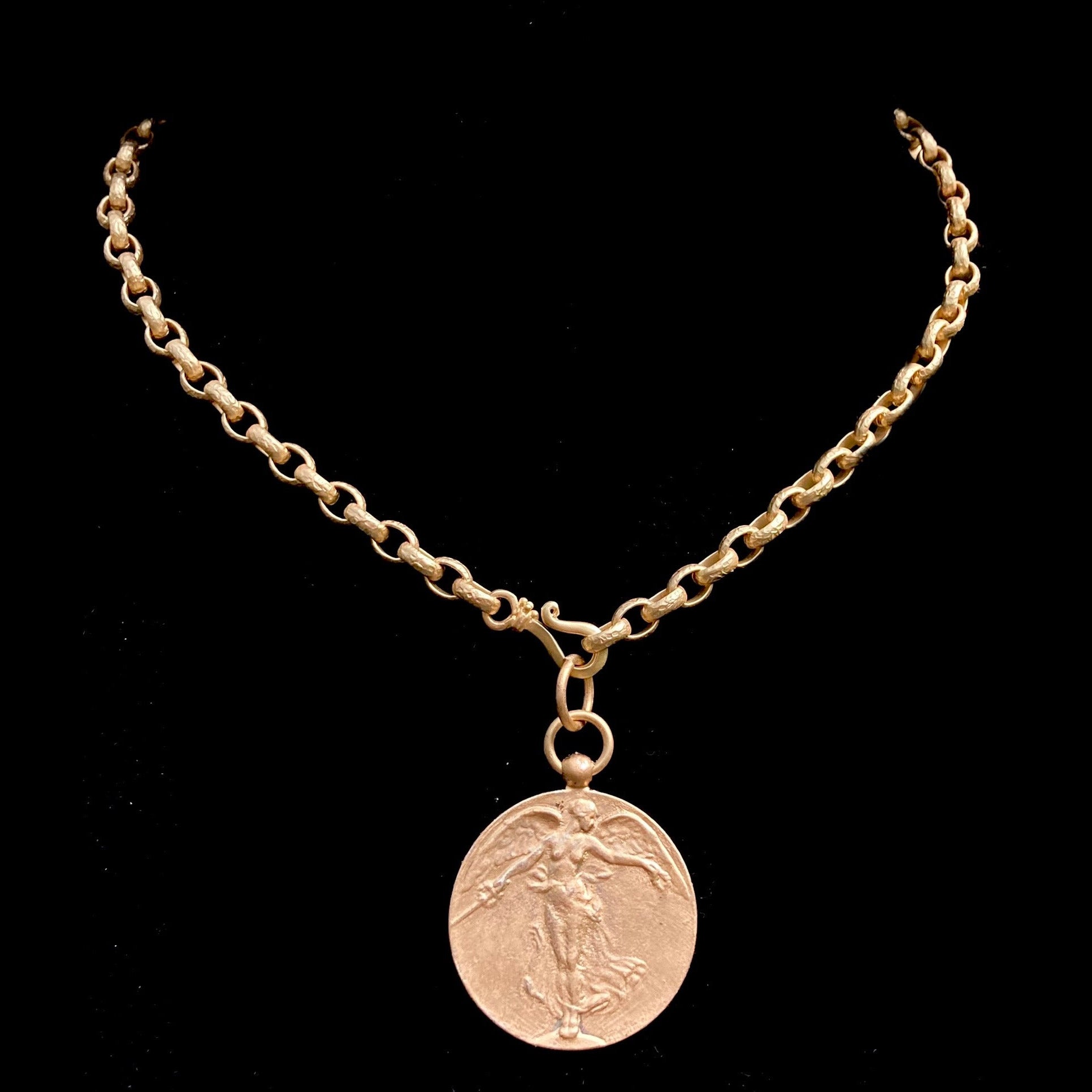 Peace Angel Cable Chain Necklace - Gold