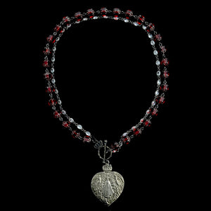 Lady of Lujan Sacred Heart  Ruby Ritual Necklace