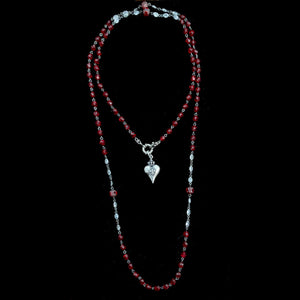 Sacred Heart Ruby Ritual Sacred Heart Necklace /  Wrap Bracelet  by Whispering Goddess