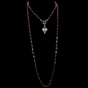 Sacred Heart Ruby Ritual Sacred Heart Necklace /  Wrap Bracelet  by Whispering Goddess