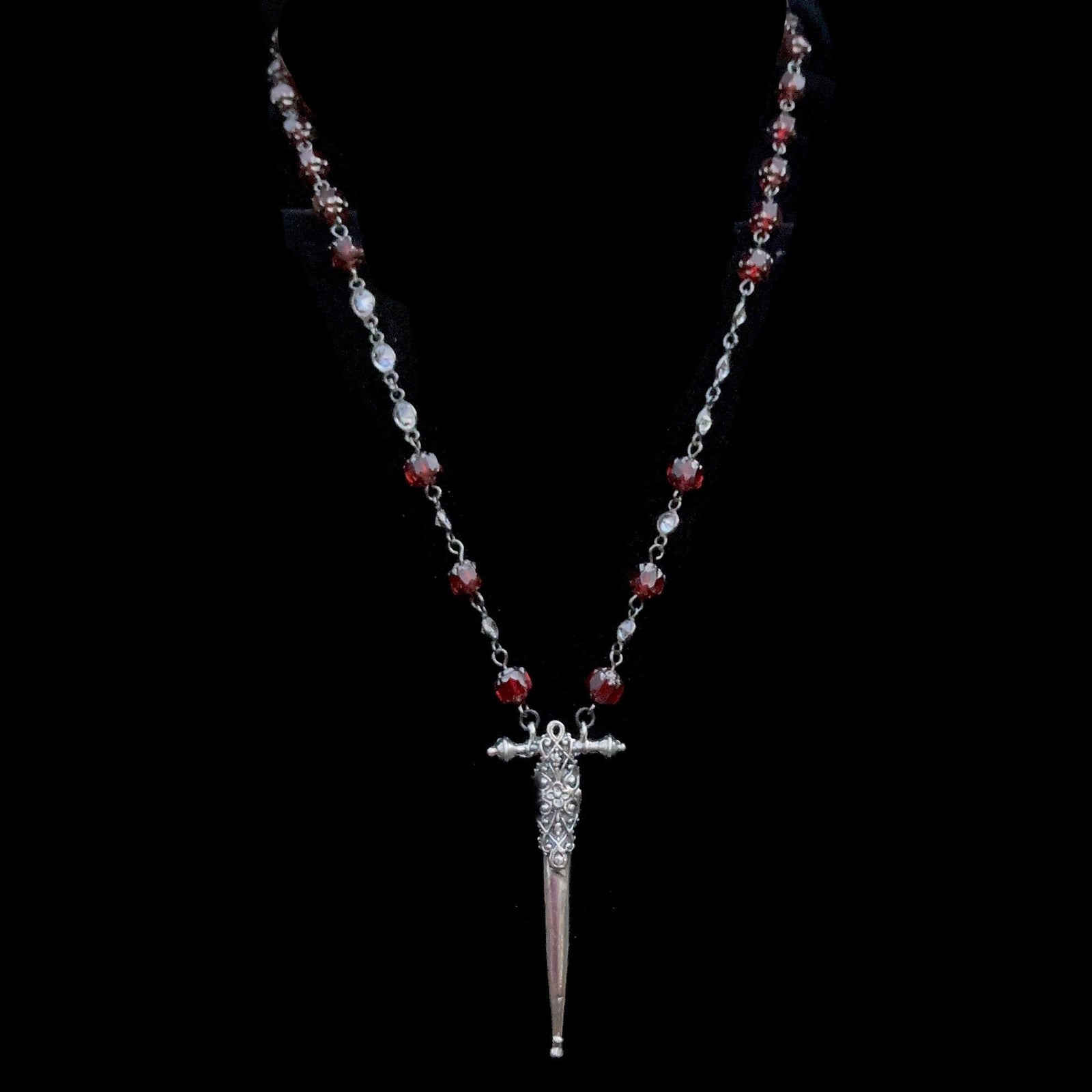 The Ritual Fierbois Sword in Ruby Red & Sterling Silver