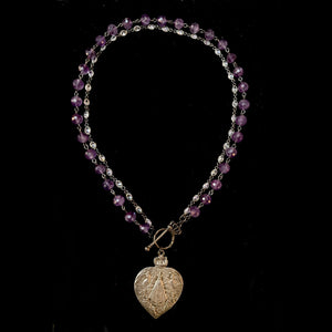 Lady of Lujan Sacred Heart  Amethyst Ritual Necklace
