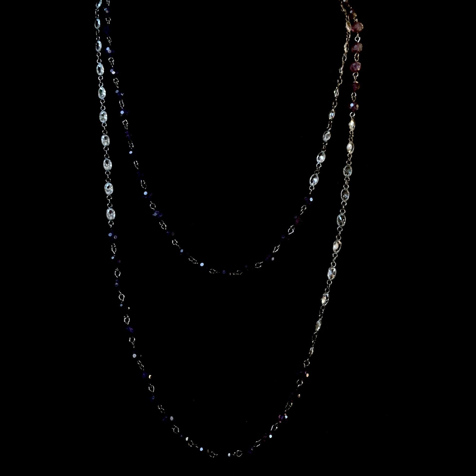 Pilgrims Cross Amethyst Enameled  Ritual Necklace /  Wrap Bracelet  by Whispering Goddess