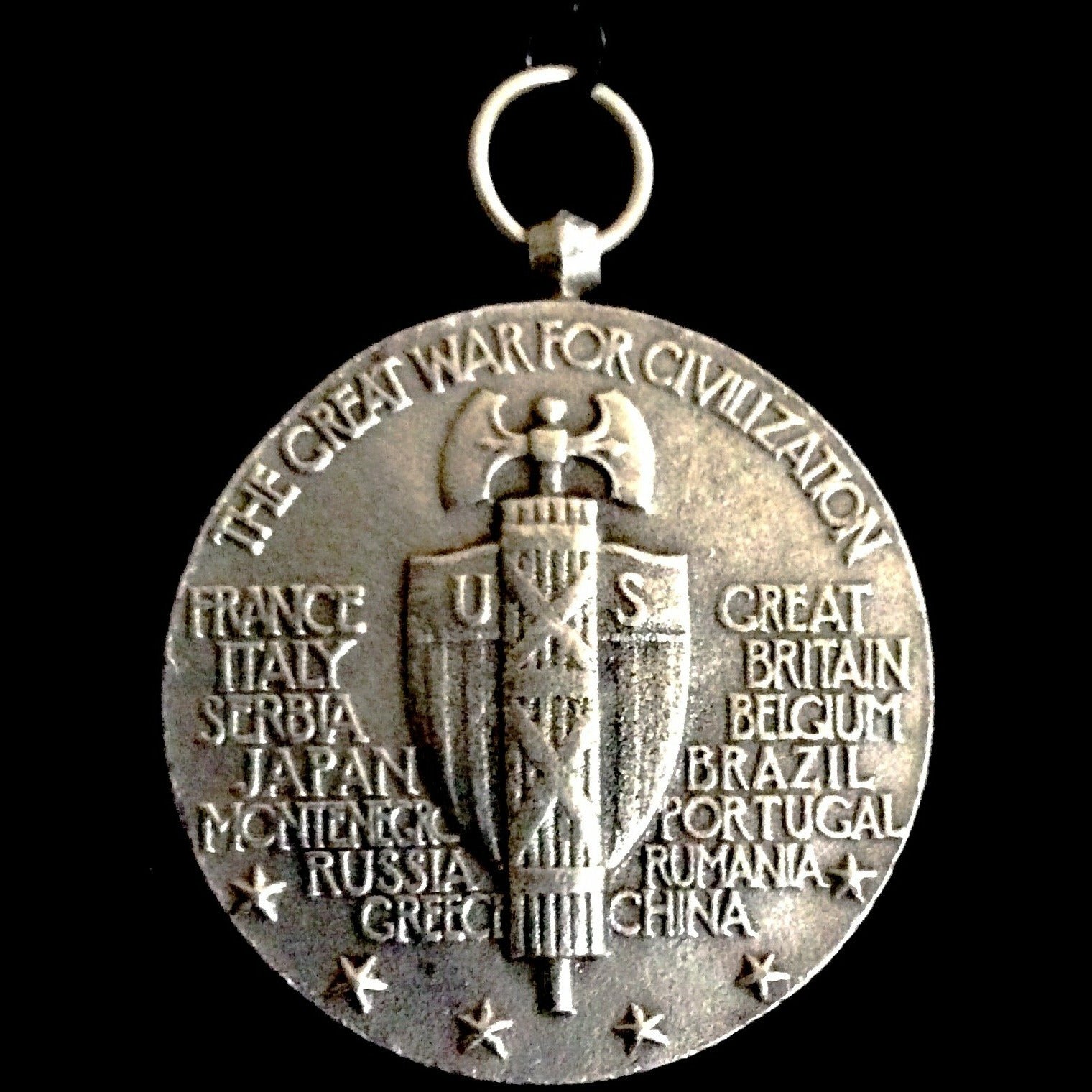 Saint Michael Medallion on Freshwater Pearls 17" by Whispering Goddess