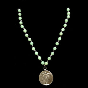 Aventurine Dream St. Michael Medallion Necklace by Whispering Goddess