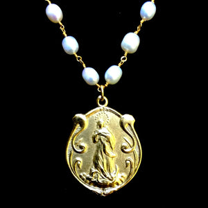 Art Nouveau Madonna in Freshwater Pearls by Whispering Goddess