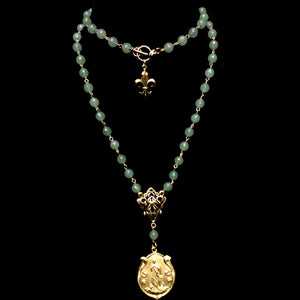 Aventurine Dream Madonna Necklace by Whispering Goddess