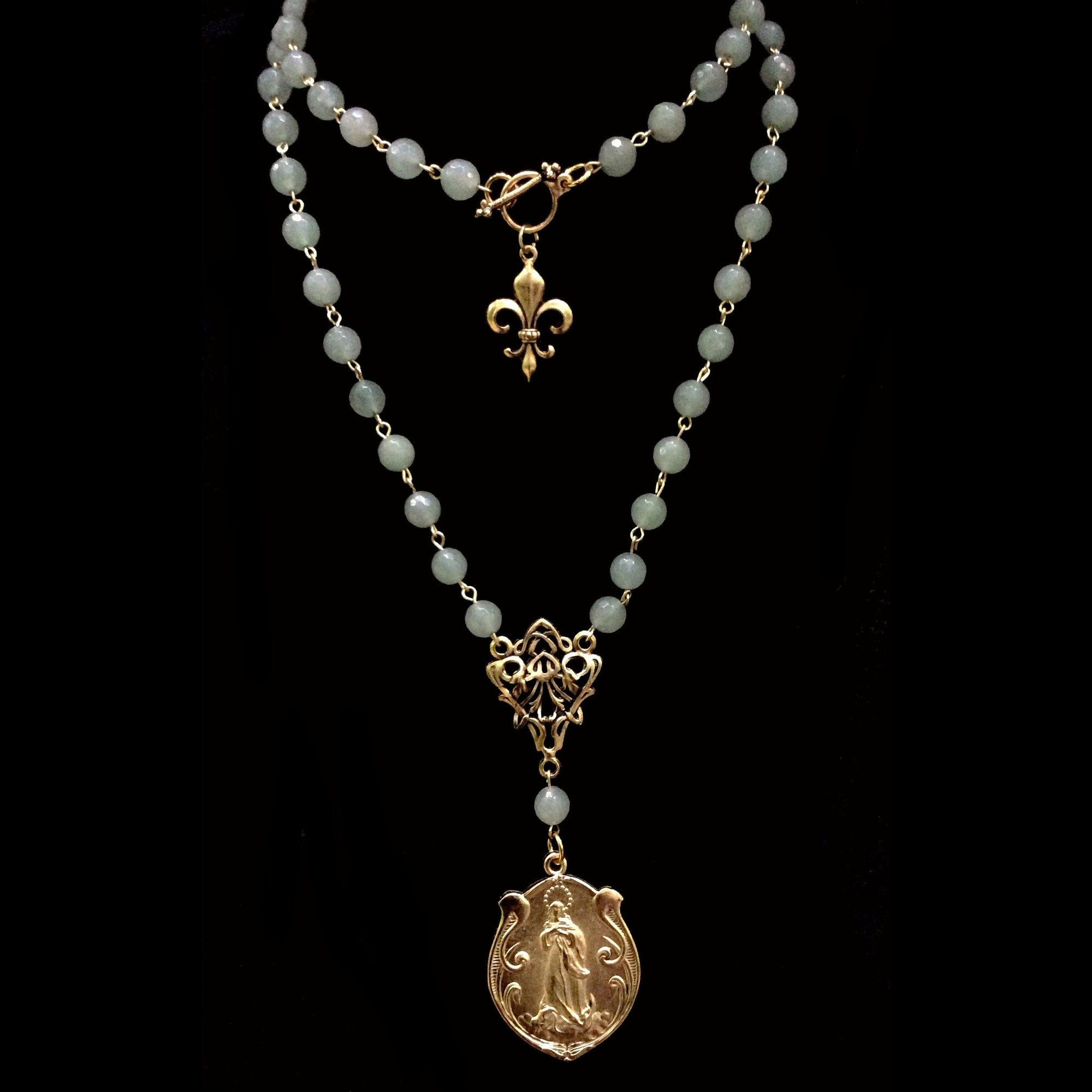Aventurine Dream Madonna Necklace by Whispering Goddess