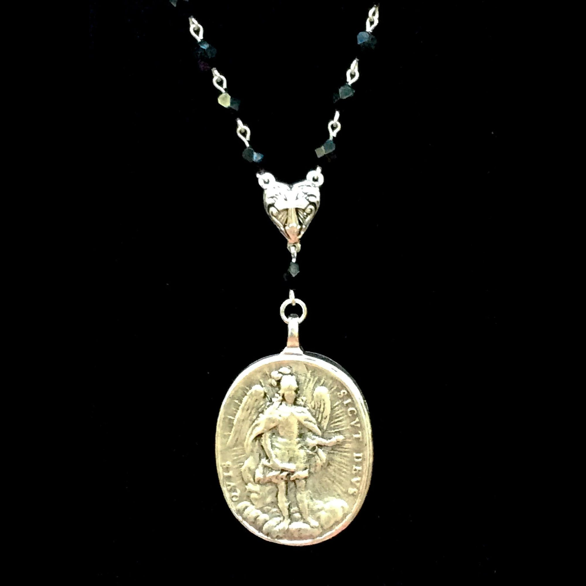 Cristo Rey Necklace with Our Lady of Guadalupe & Saint Michael Black J ...