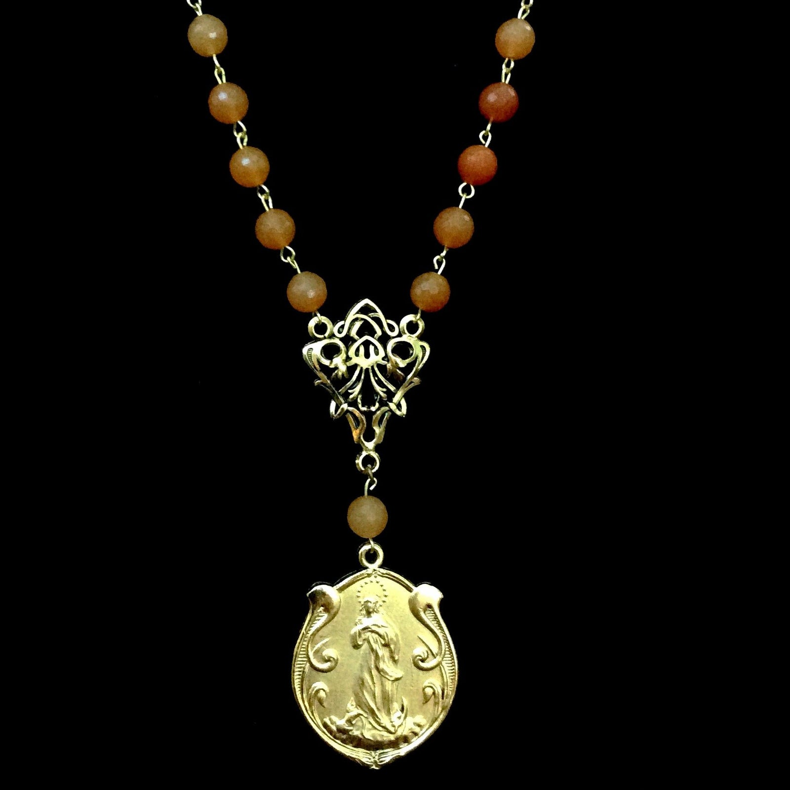 Madonna Queen of Heaven Carnelian Necklace by Whispering Goddess