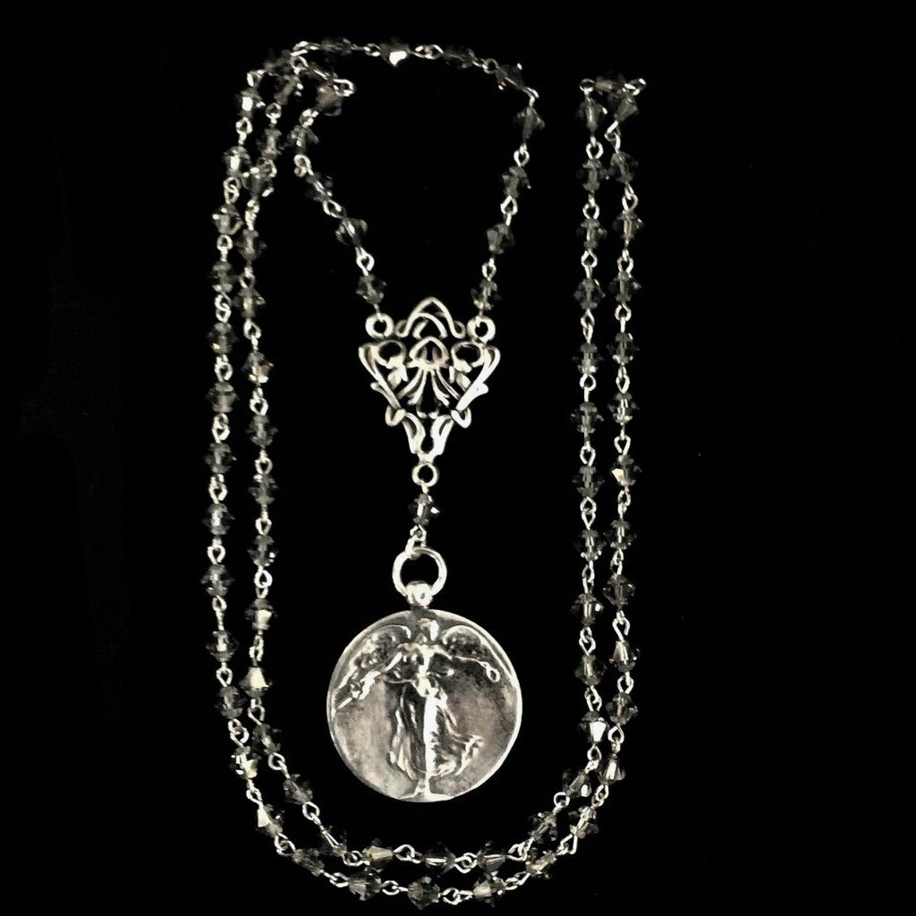 Swarovski Angelic necklace Round Rose Gold 5367845- Vcrystals