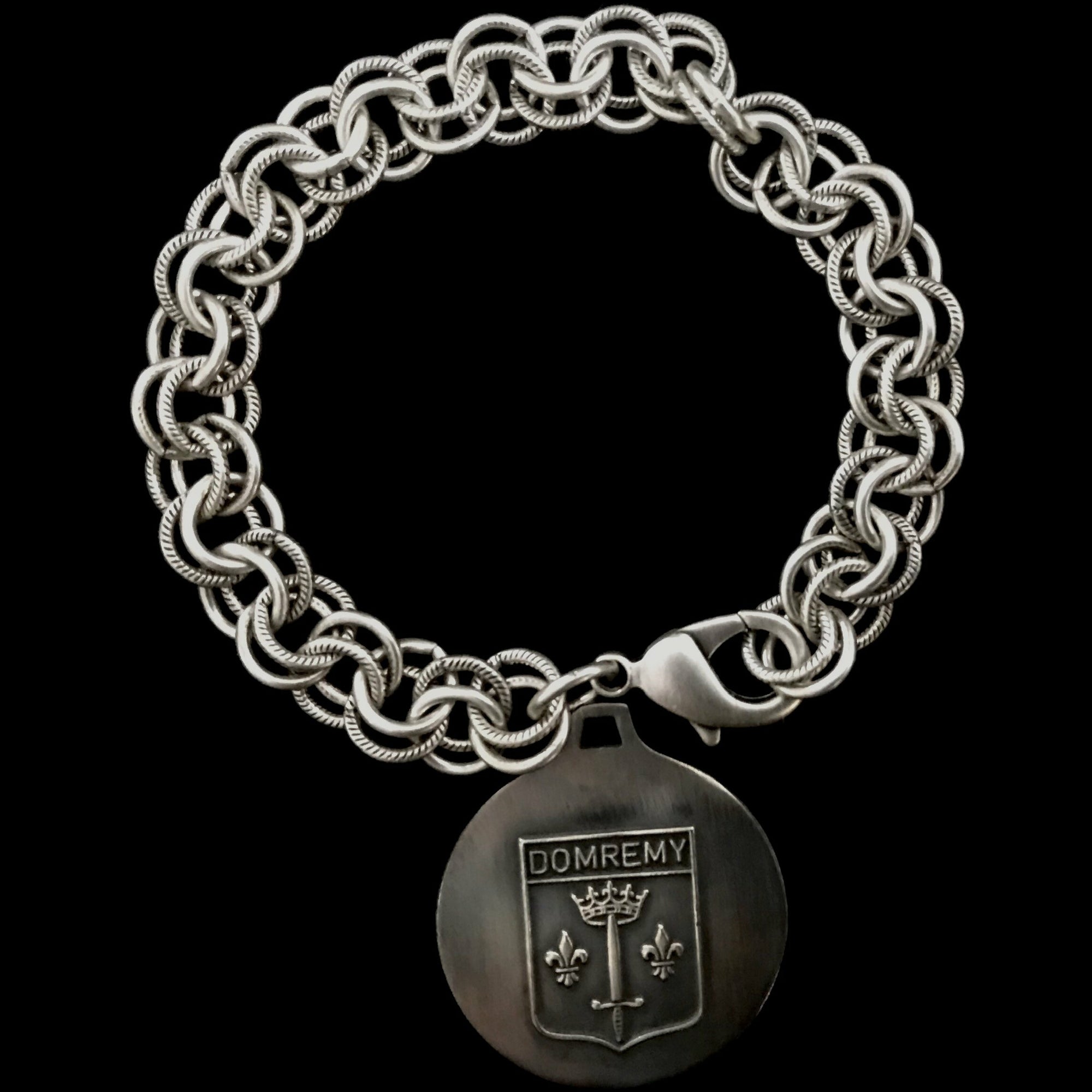 Joan of Arc Double Cable Bracelet by Whispering Goddess - Silver
