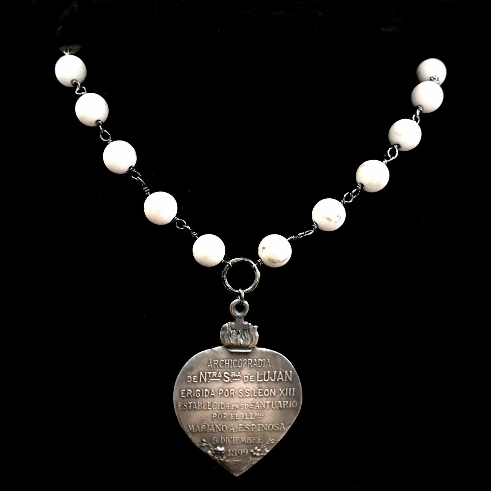 Lujan Choker Necklace in White Turquoise by Whispering Goddess