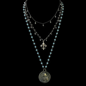 Saint Joan of Arc Bravery Necklace in Pacific Opal & Sterling Silver by Whispering Goddess