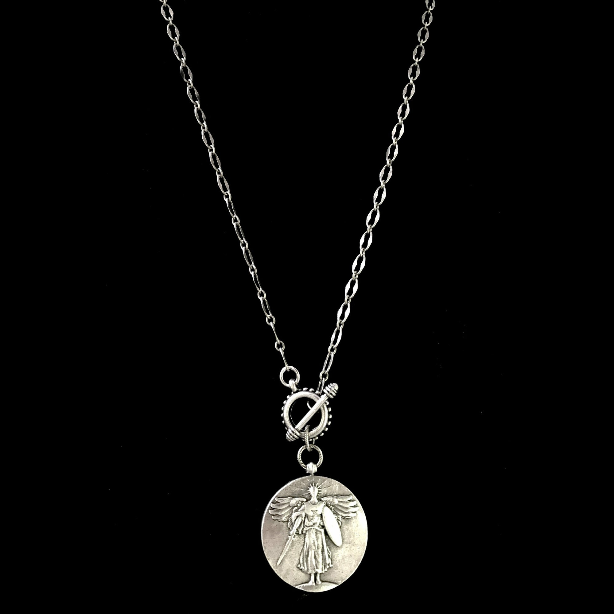 Saint  Michael  Wisdom  Chain Necklace by Whispering Goddess - Silver