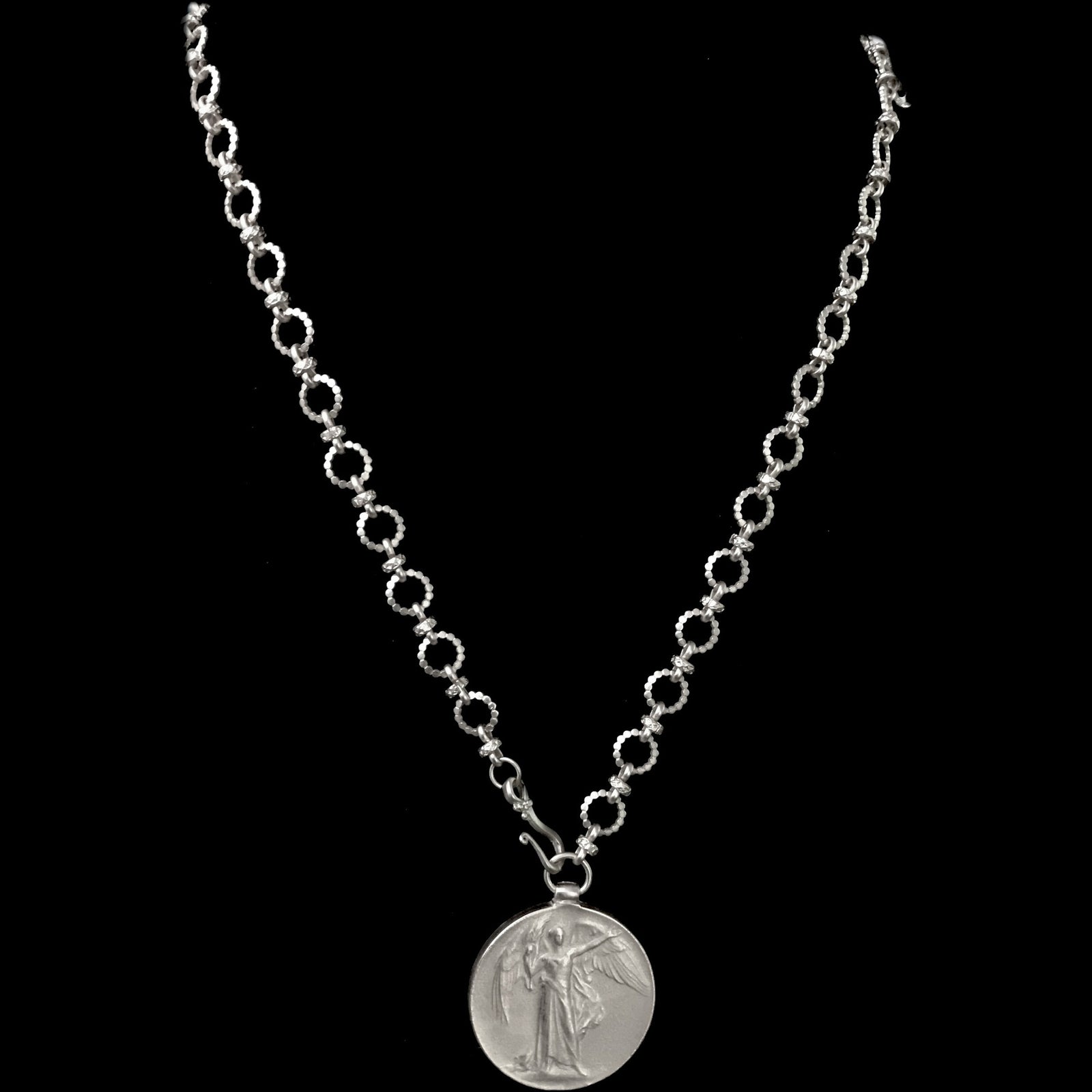 Saint Michael the Archangel Eternity Link Chain Necklace - Silver