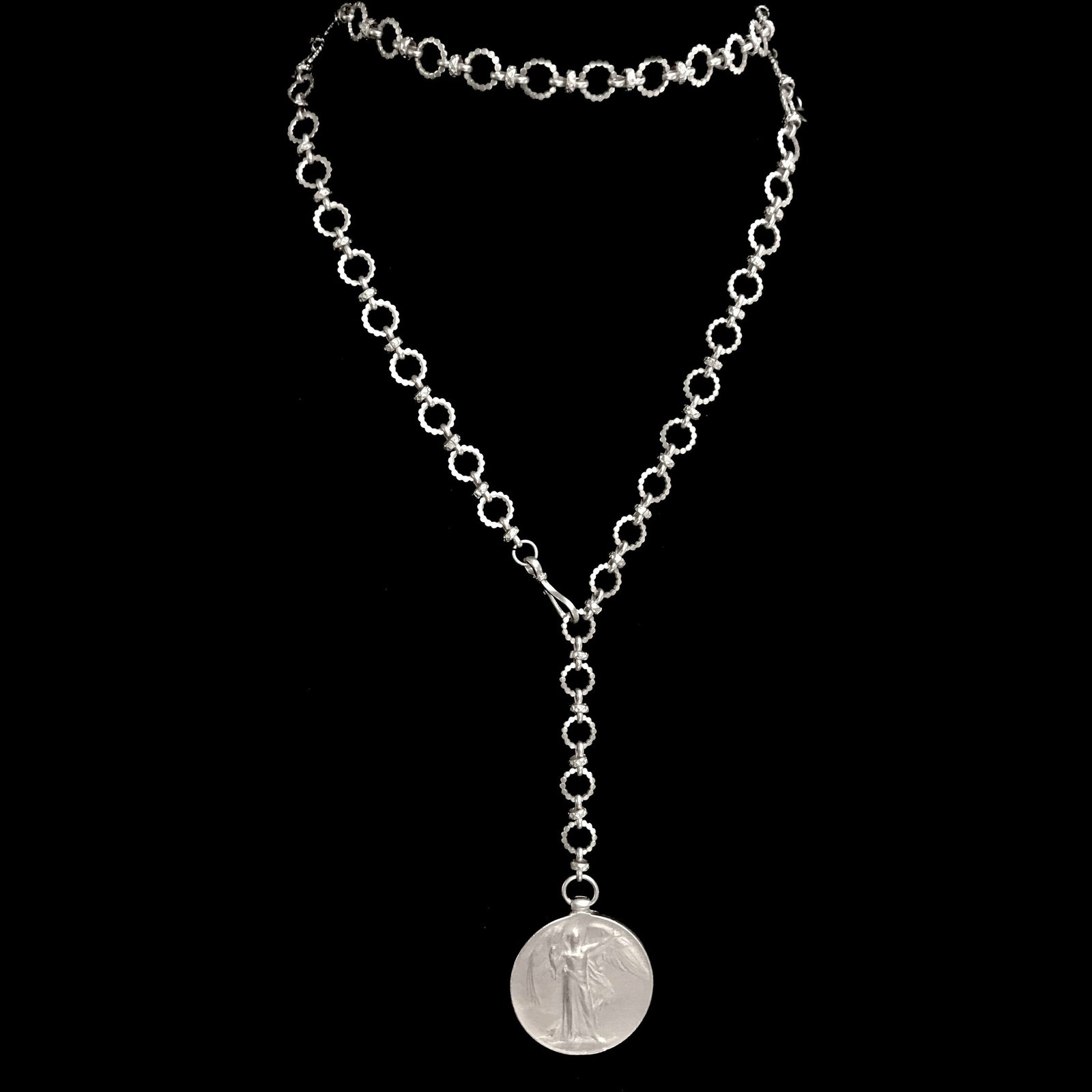 Saint Michael the Archangel Eternity Link Chain Necklace - Silver