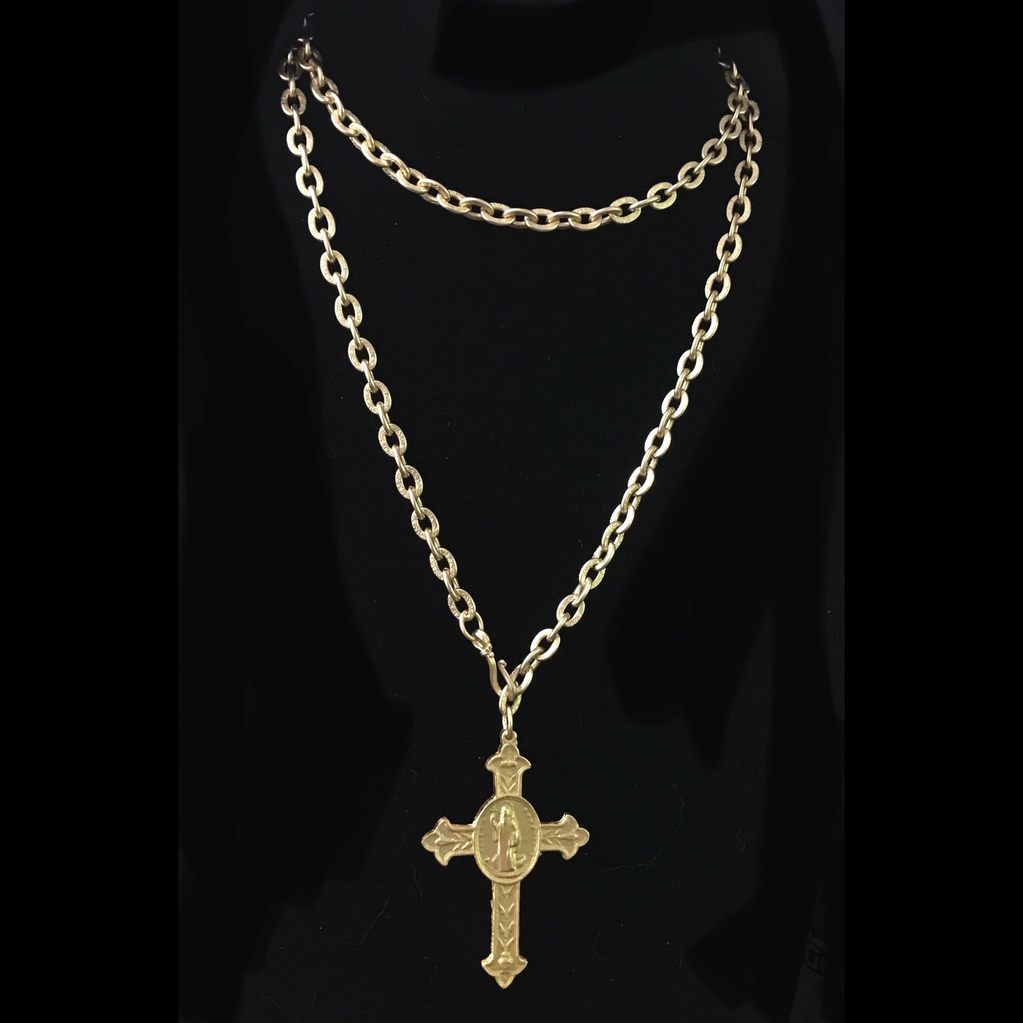 Cross of San Benito Cable Necklace by Whispering Goddess - Gold