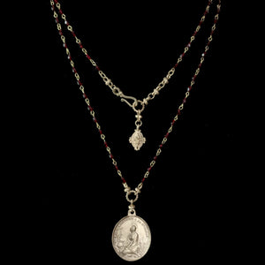 Mary Magdalene at la Sainte-Baume Necklace in Garnet  and Gold