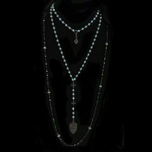 Pacific Opal and Black Jet  Wrap Necklace by Whispering Goddess