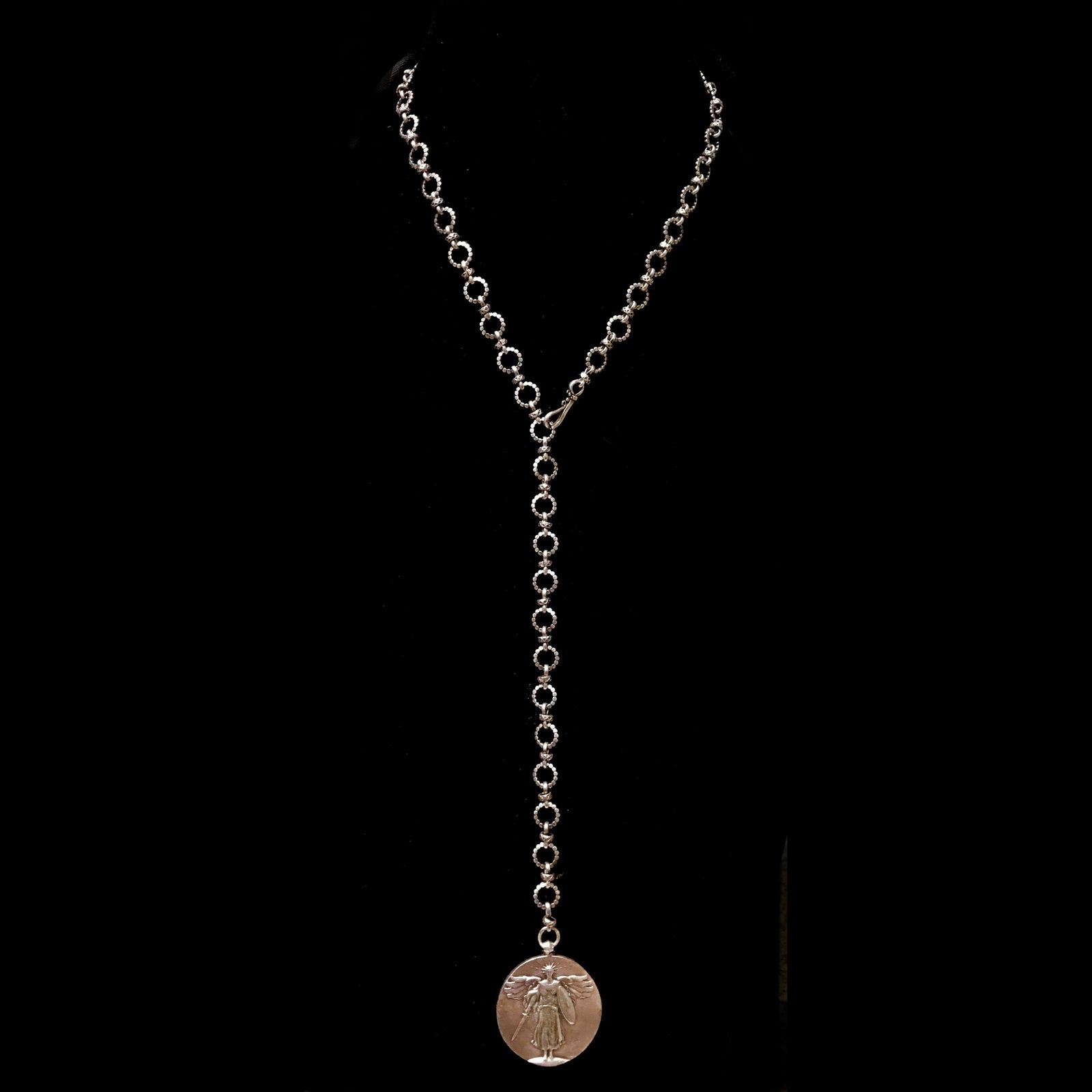 Saint Michael  Eternity Link Chain Necklace Gold