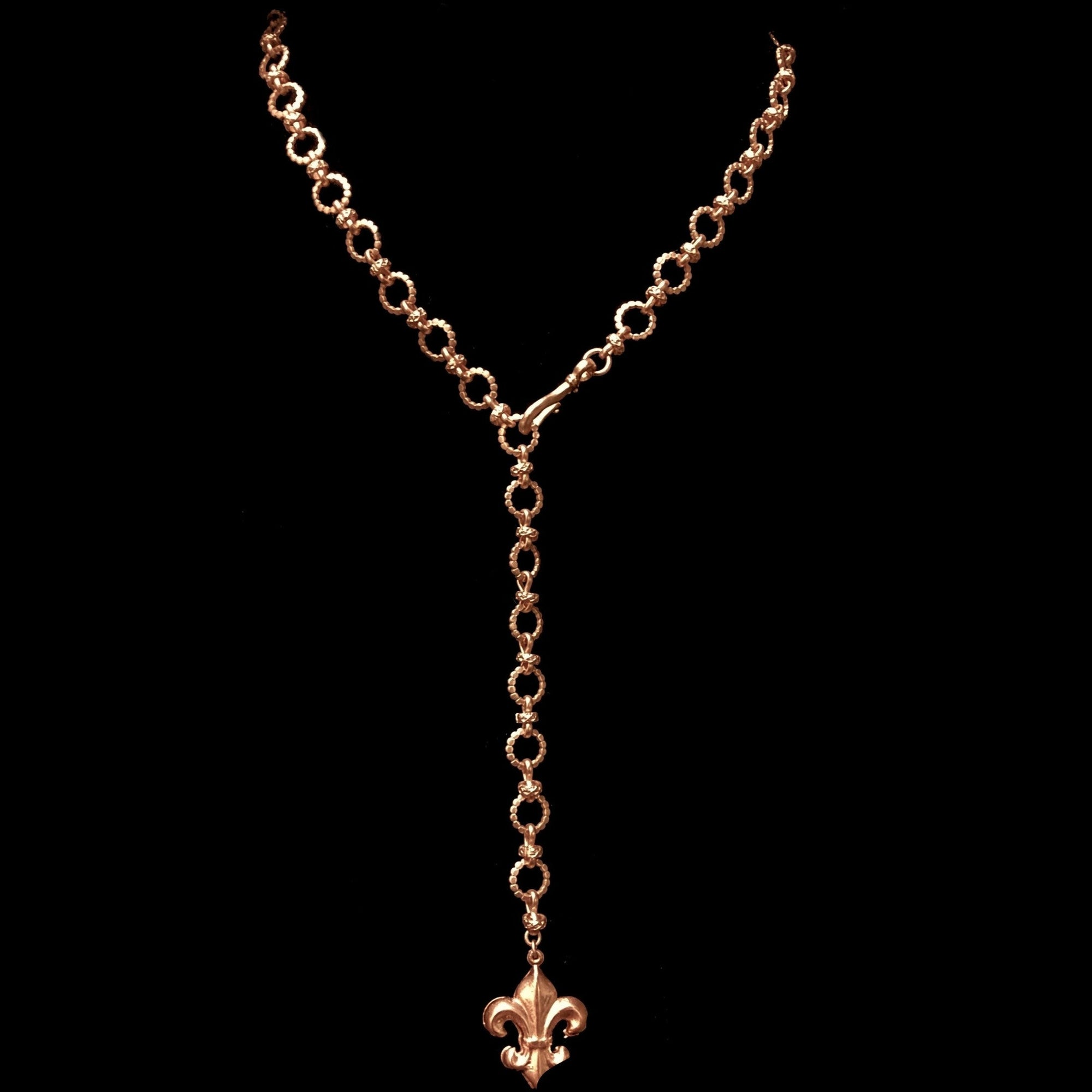 Fleur de Lis Eternity Link Necklace Gold