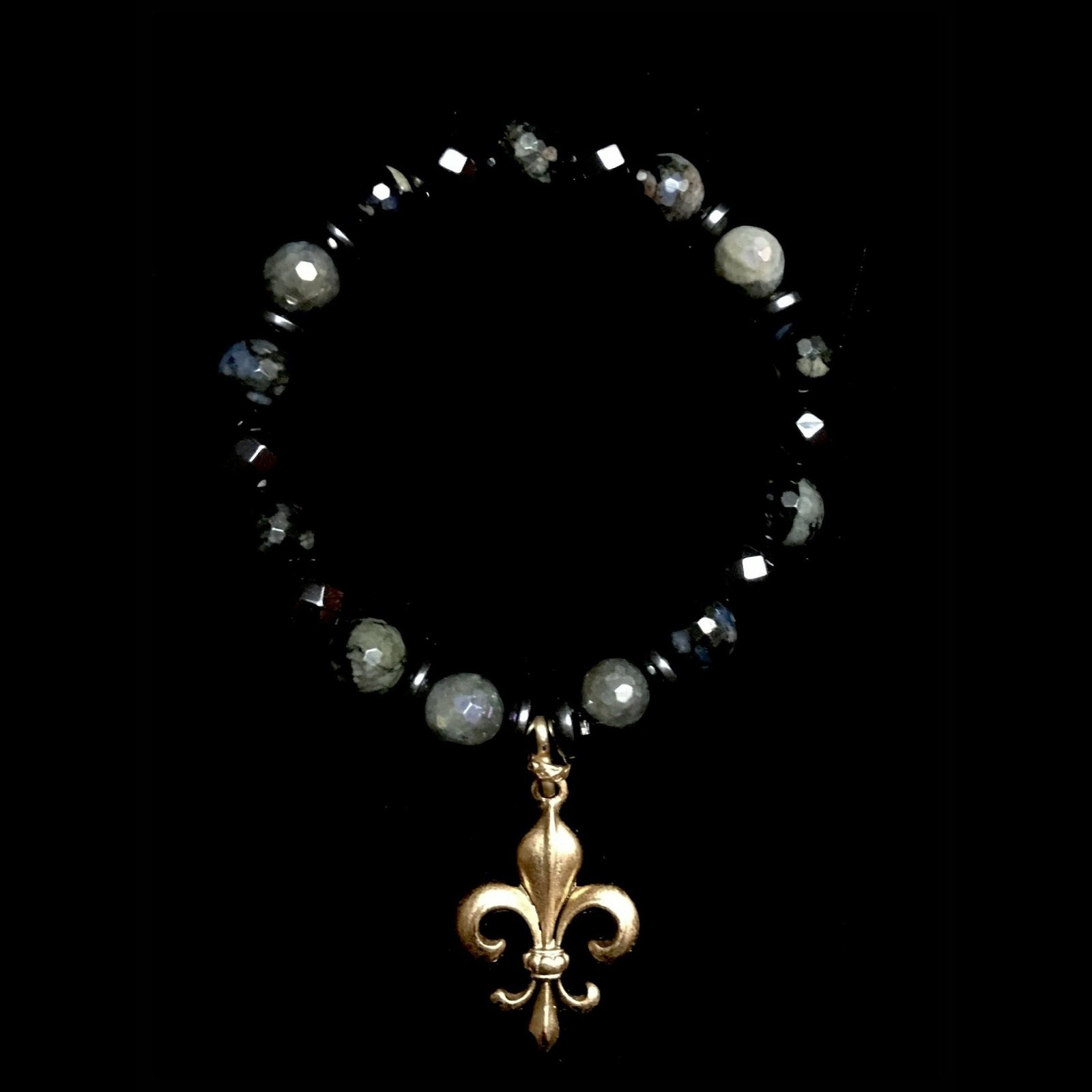 Fleur de Lis  Enlightenment Bracelet in Galaxy Mix