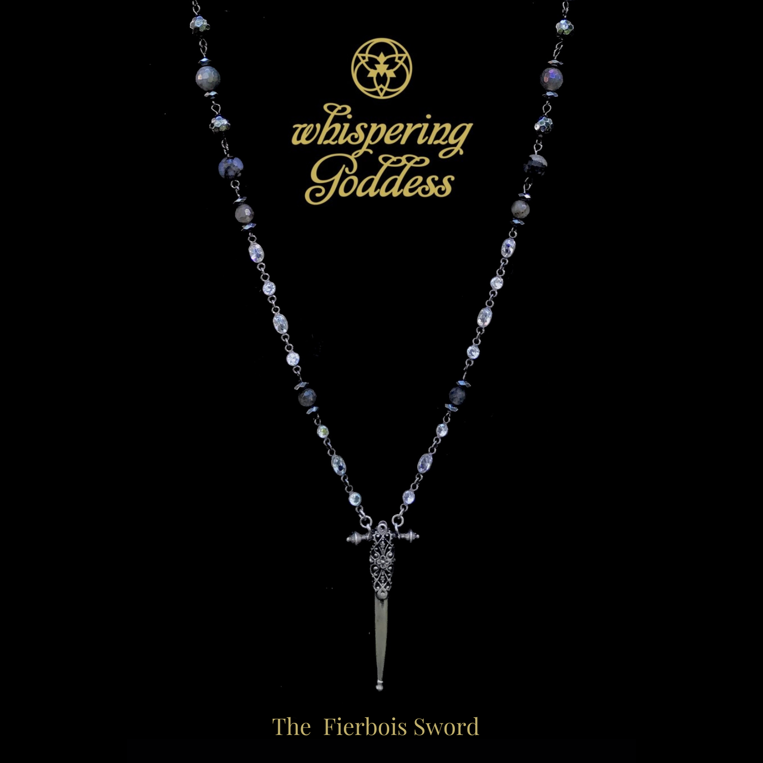 Single Strand  Fierbois Sword in Galaxy Mix & Sterling Silver